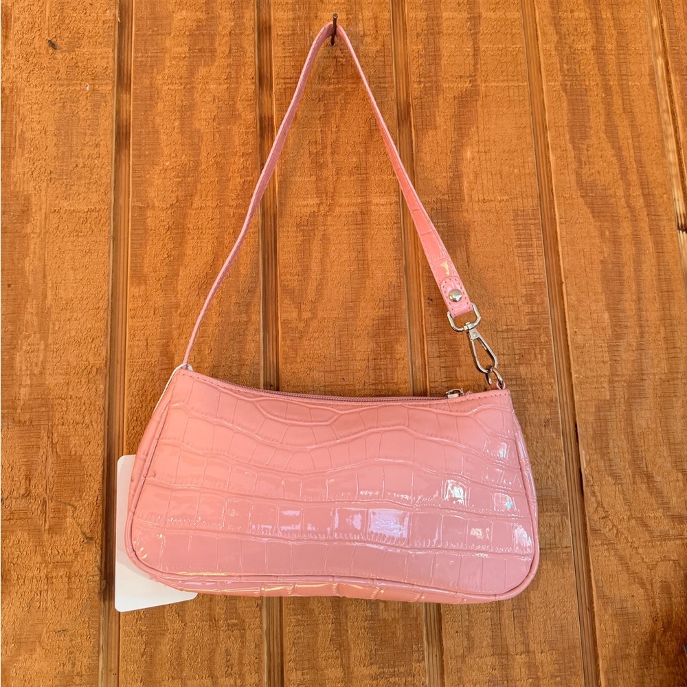 Elegant Pink Embossed Shoulder Bag